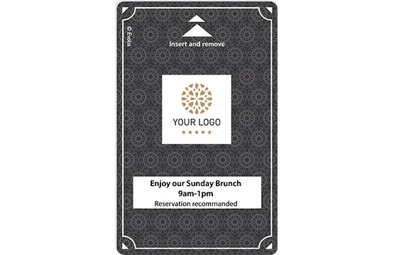 Access room card printed with an Edikio Guest card printer Access room card printed with an Edikio Guest card printer