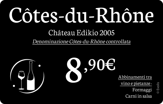 Edikio - Sample price tags for Wine merchants Edikio - Sample price tags for Wine merchants